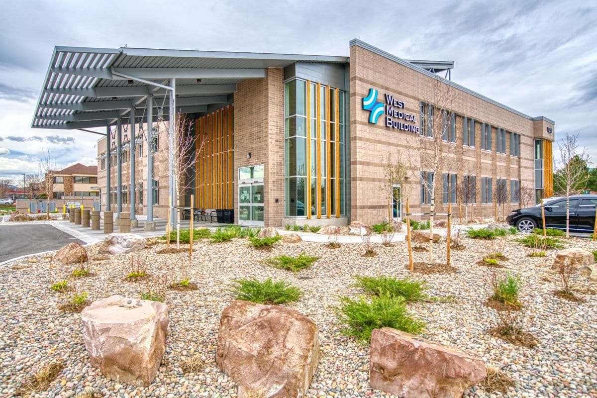 The entrance of the West Medical Building